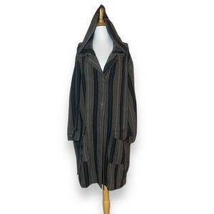 Urban Outfitters BDG Multicolor Stripe Oversized Lagenlook Hooded Jacket Size S